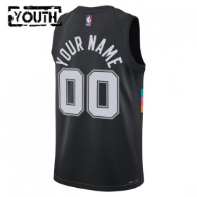 Maillot Enfant San Antonio Spurs Personnalisable 2025-26 Nike City Edition Noir Swingman